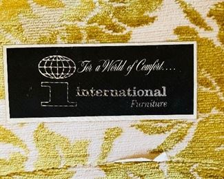 #15___$250
wrap around sofa yellow velours floral pattern • 30high 102bisecting the angle 36deep