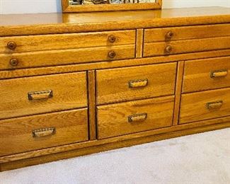 #27___$325
Bassett set of 3 pieces dresser, tall chest, night stand
Tall chest  • 60 hi 36 wide 18 deep 
dresser  • 30high 64 wide 18 deep 
mirror  • 27 x 48 
nightstand  • 22 high 26 wide 15 deep