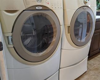 Whirlpool Duet Washer and Dryer with Pedestals