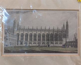 Hand Colored Reproduction - the King's College Chapel, Cambridge