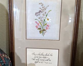 Psalm 18 Framed Embroidery