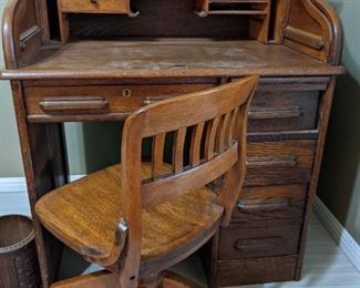 Antique Roll Top Desk