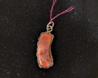 Sterling Silver-backed Stone Pendant