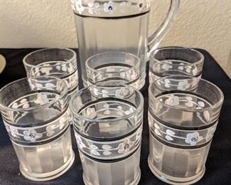 Hand Painted Pitcher Set