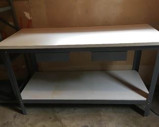 Metal Work Bench with Formica Top