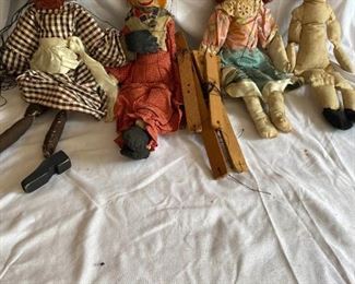 Vintage Homemade Marionette String Puppets
