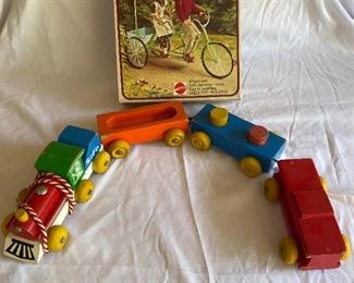 Vintage Sunshine Family Surrey Cycle and A Sifo Wooden Pull Train