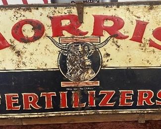 Old Morris Fertilizers Tin Tacker Mounted on Wooden Lid