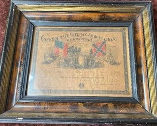 Early Framed Confederate Veterans Association Document 