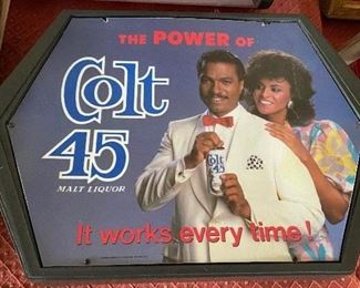 Vintage Light Up Plastic Colt 45 Beer Sign (Billy Dee Williams)