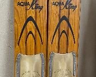 Old Wooden Aqua King Skis with Cypress Gardens Decals