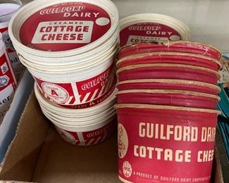 Vintage Guilford Dairy Cottage Cheese Containers