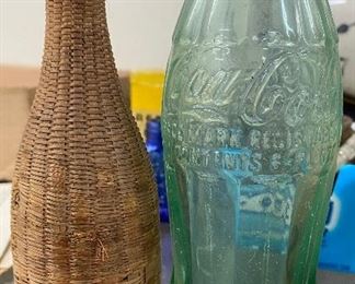 Small Wicker Demijohn Style Bottle