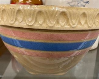 Several Vintage Banded Kitchen Bowls