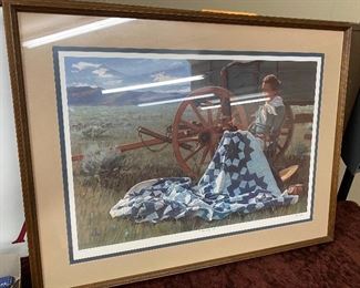 Signed and Numbered Fred Fellows "Broken Star Quilt" Print