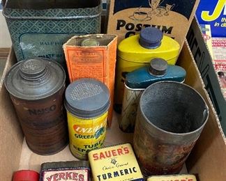 Assorted Old Household Advertising Tins