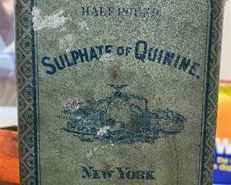 Tin Litho Sulphate of Quinine Can