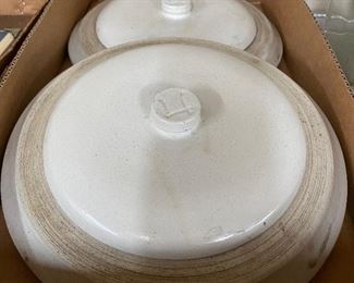 Nice Old Stoneware Crock Lids