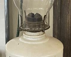 Unusual Old Painted Scottie Dog Oil Lamp