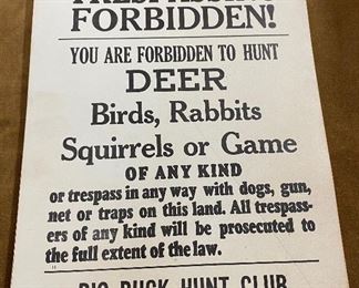 Big Buck Hunt Club No Trespassing Signs