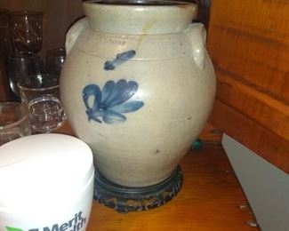 Antique Salt Glaze N.C. Lark Co / Lyons Crock $200