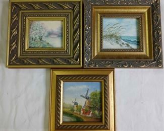 3 Gold Framed Paintings
