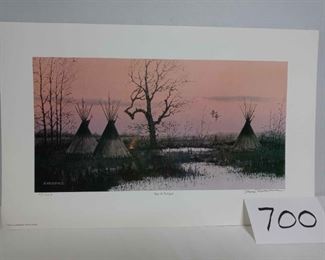 1993 Jerry Raedeke Print Tipis At Twilight