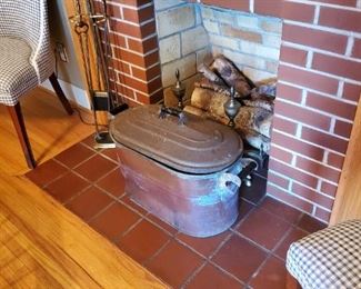 Old copper water boiler