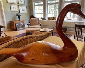 Walter Dawson Carver of this magnificent swan that stands 26" tall and is 41" long from tail to tip of beak