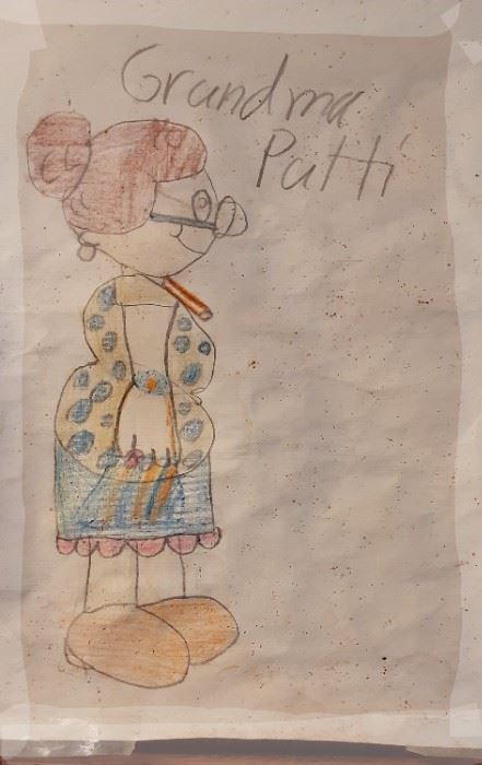  cute drawing by one of the grandkids. Gramma Patti.  (NFS)