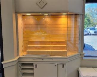 Corner Slate Back Display Case