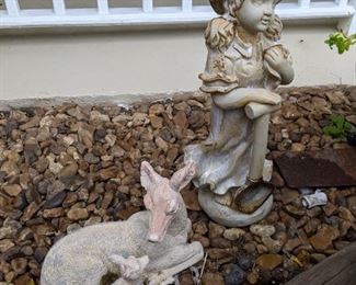 Deer and Girl Statuaries