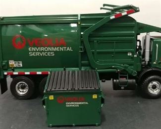 First Gear # 19-3617 Mack MR Front Load Refuse Truck w/ Trash Bin * Veolia * 1:34