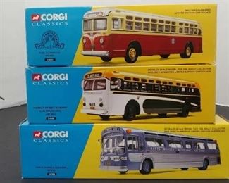 3 Qty. Corgi Vintage Buses #54008 #54005 #54504