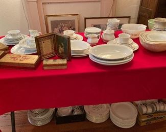 Italian items, Adam’s white China, Pyrex nesting bowls.