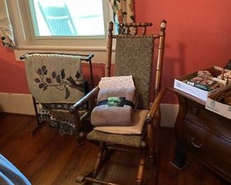 Faux bamboo rocker. Very sturdy