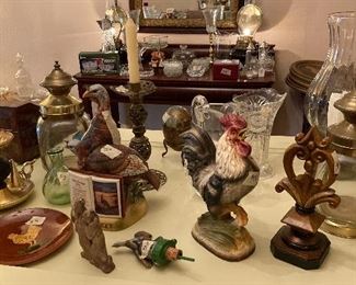 Vintage decanter, etc.
