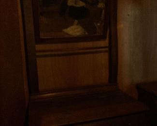 Poor picture but great wash stand that matches bedroom furniture.