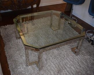 MCM Vintage Chrome and Glass Coffee Table
