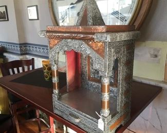 Puja Mandir Silver Oxidized Temple for Home