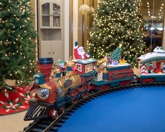 The Holiday Express Animated Train Set and extra cars!