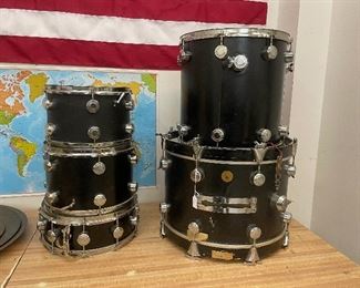 Vintage Hayman 5 piece drum kit with hard ware plus cases that are sold separate