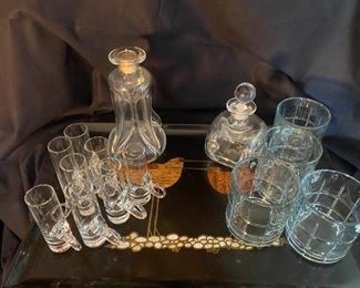 116ms Mid Century Couroc Tray, Barware