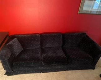 140ms Blue Swiss Dot Velvet Style Sofa