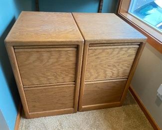 145of Pair Sold Oak File Cabinets