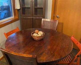 176a Ikea Dinning Table, Chairs, Storage Cabinet