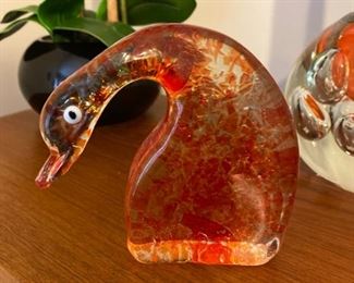 $ 32.00 - Murano glass, orange flake goose