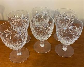 $ 25.00 - Set of 6 short stem crystal wine glasses