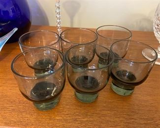 $ 24.00 - Set of 6 Mid Century olive glasses
