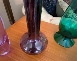 $ 40.00 - Thick Czech lead crystal plum vase